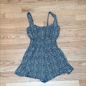 Floral Romper Blue and White - She & Sky